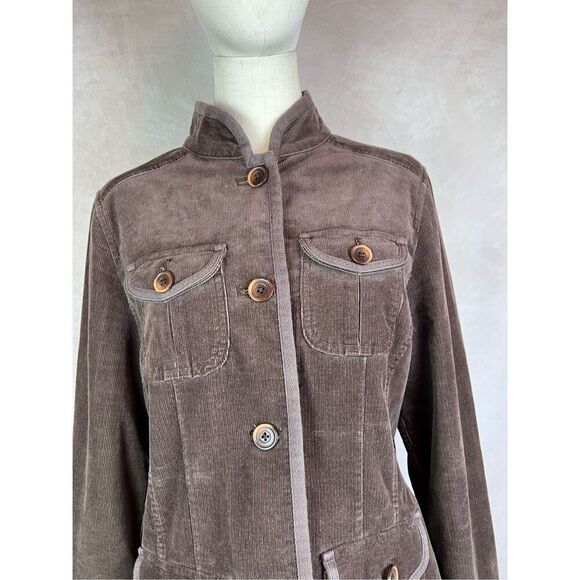 L.L. Bean Women’s Corduroy Button Up Coat Jacket - Picture 3 of 7